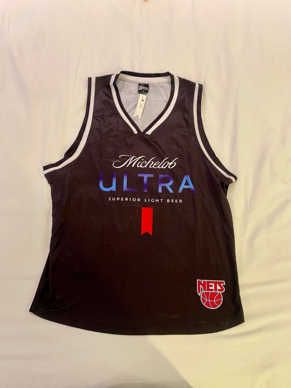 Michelob Ultra Black Sleeveless Nets Jersey - Blue‎ & Red Accents